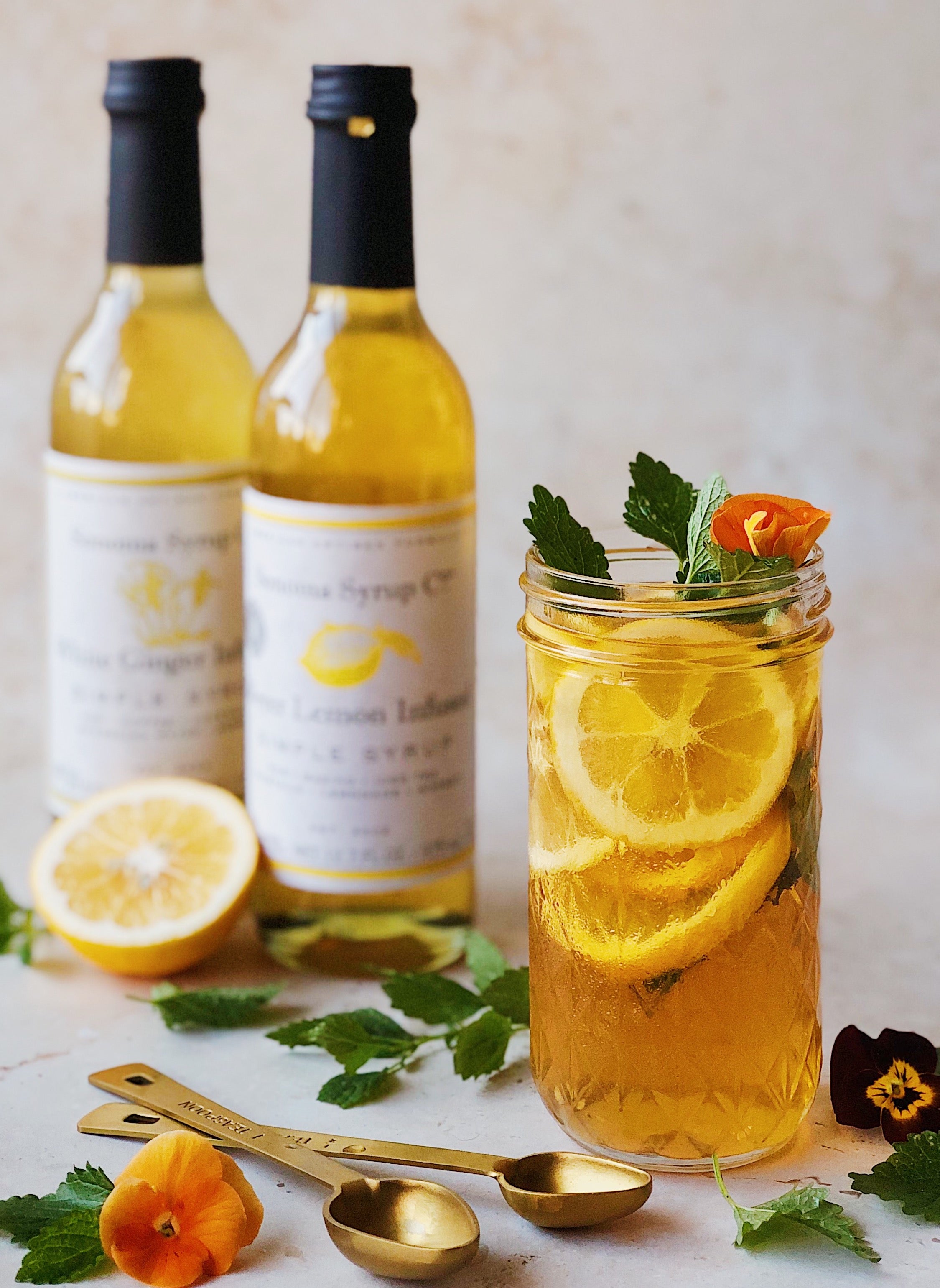 Meyer Lemon & Ginger Iced Tea - Sonoma Syrup Co.