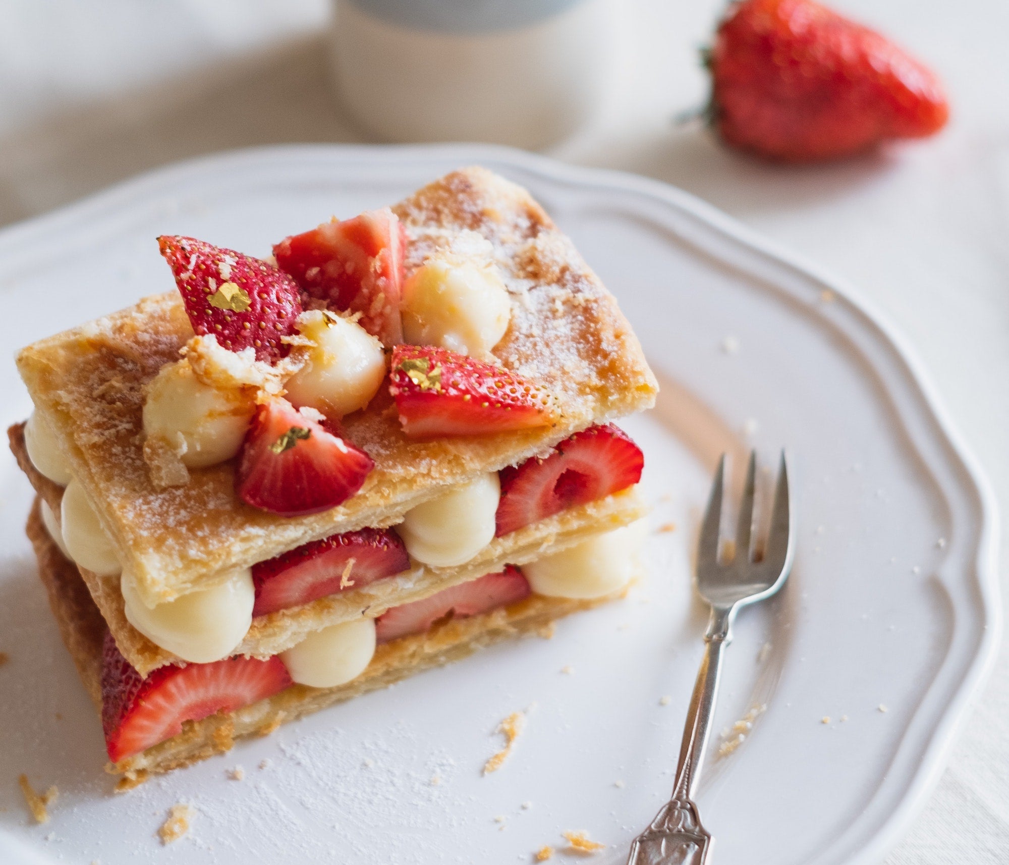 Mille-Feuille with Strawberries and Vanilla Cream - Sonoma Syrup Co.