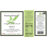 Sonoma Syrup Co. Mint Infused Simple Syrup Label