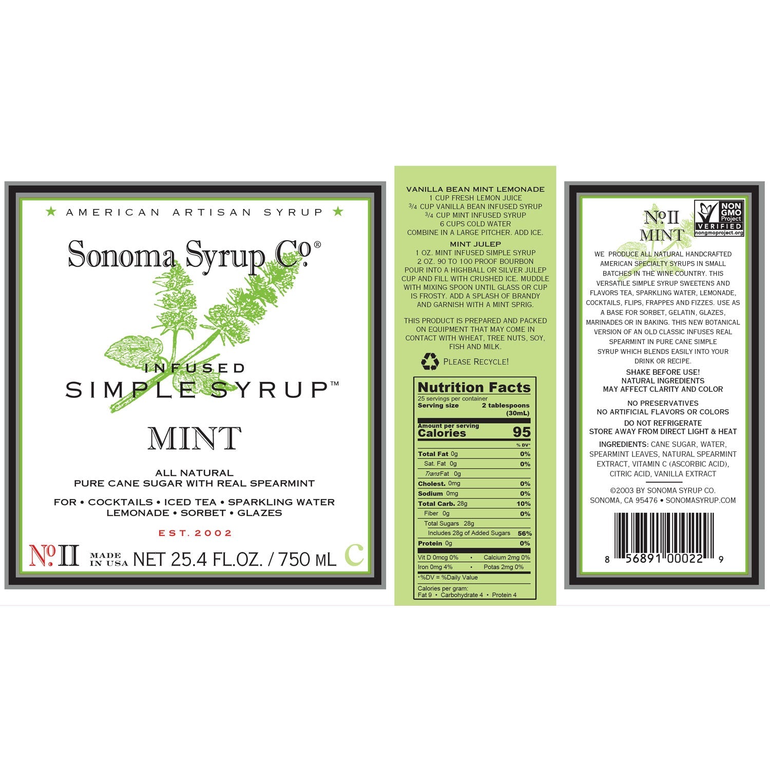 No. 2 Mint Infused Simple Syrup - Sonoma Syrup Co.