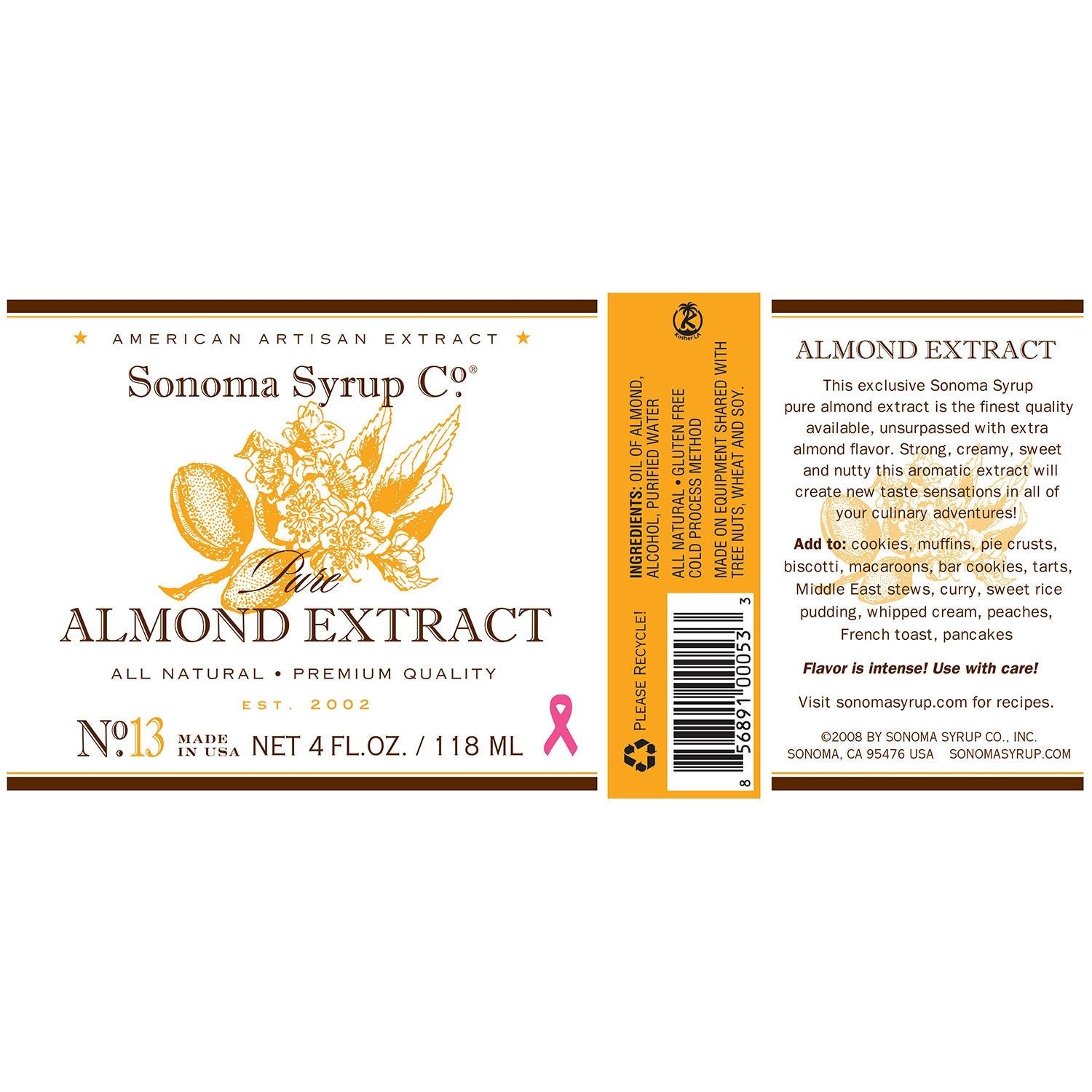 Pure Almond Extract - Sonoma Syrup Co.
