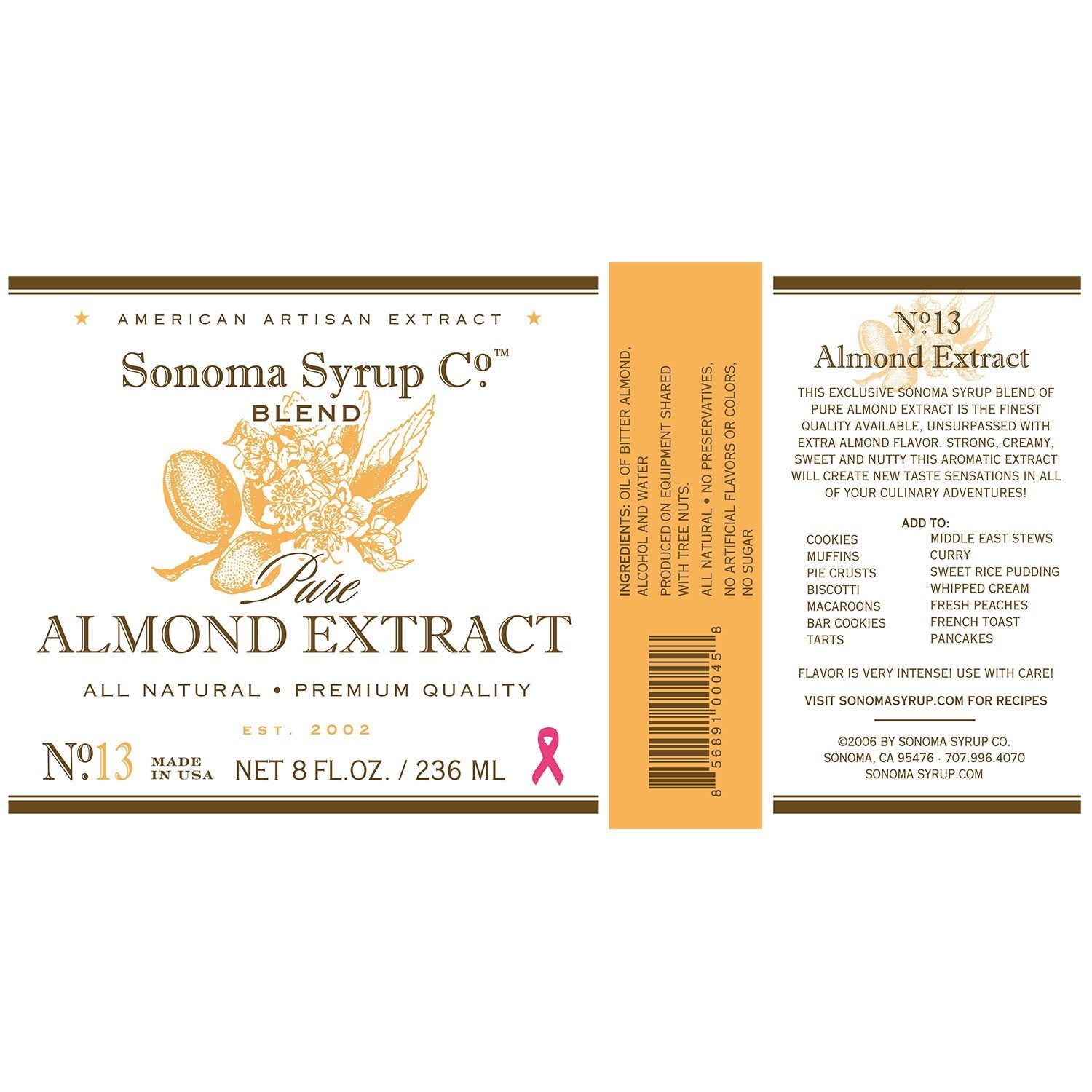 Pure Almond Extract - Sonoma Syrup Co.