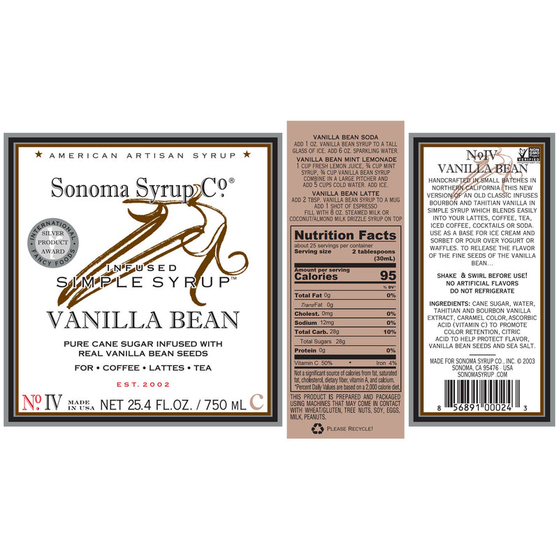 No. 4 Vanilla Bean Infused Simple Syrup