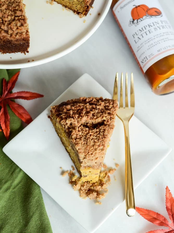 Pumpkin Spice Coffee Cake with Amaretti Crumble