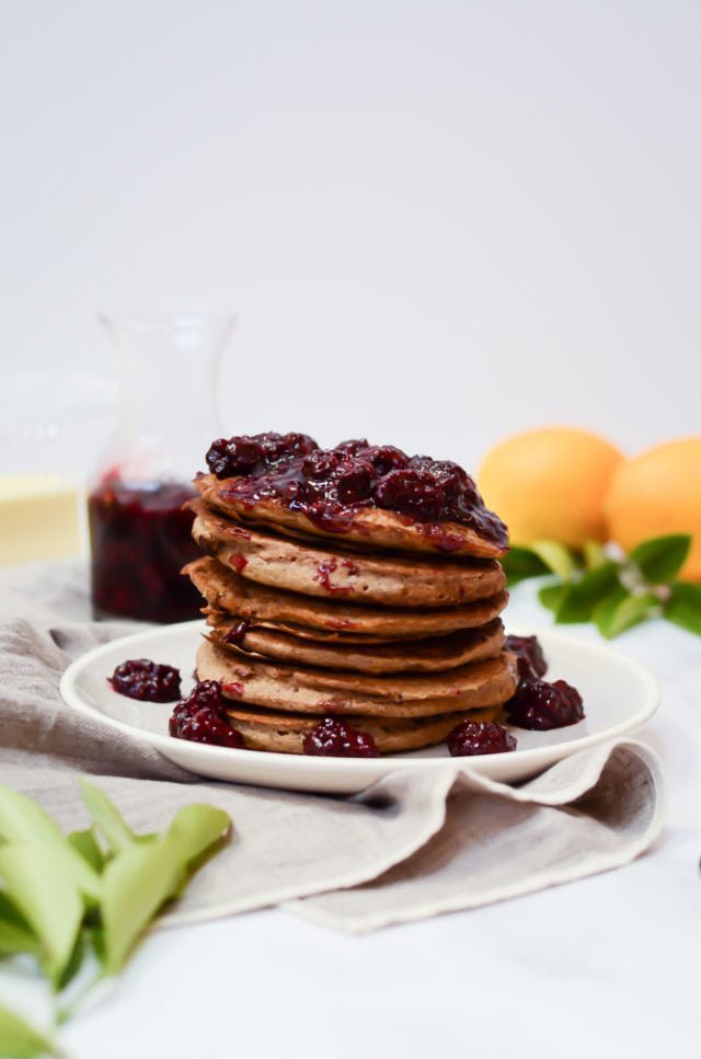 Lemon Vanilla Buckwheat Pancakes with Blackberry Syrup - Sonoma Syrup Co.