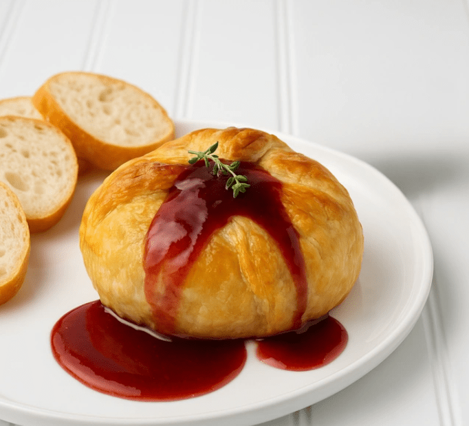 Pomegranate Glaze Baked Brie - Sonoma Syrup Co.