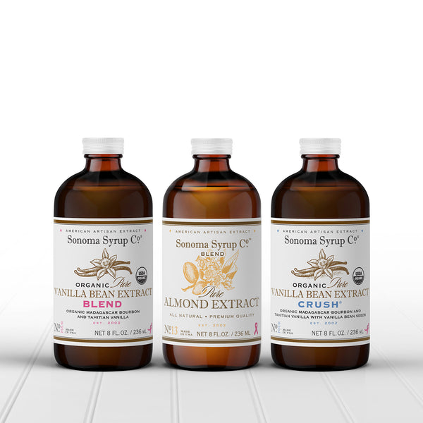 Collection of Organic Vanilla Bean Extracts and Almond Extract
