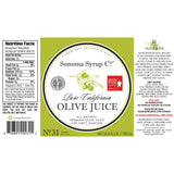 Sonoma Syrup Co. Pure California Olive Juice Bar Mixer Label