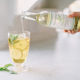 Mint Infused Simple Syrup poured into a Mint Iced Tea
