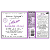 Sonoma Syrup Co. Lavender Infused Simple Syrup Label