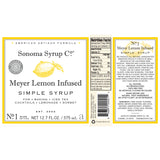 Sonoma Syrup Co. Meyer Lemon Simple Syrup Label