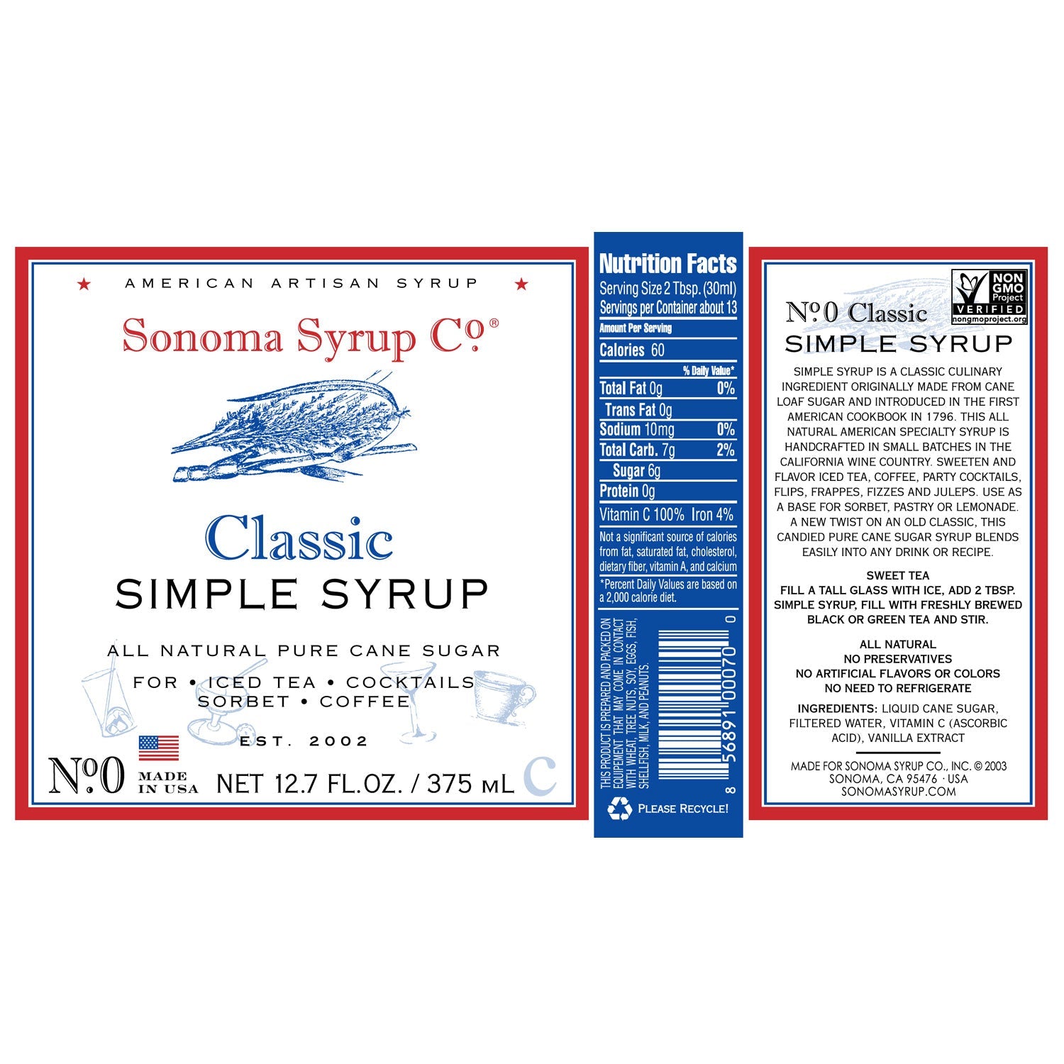 No. 0 Classically Simple Syrup® - Sonoma Syrup Co.