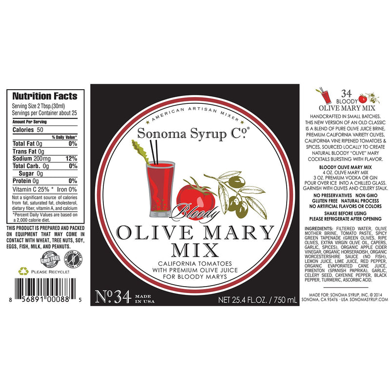No. 34 Olive Mary Mix - Sonoma Syrup Co.