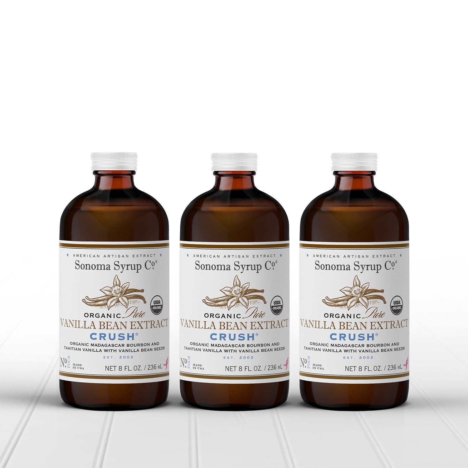 Organic Pure Vanilla Bean Extract "Crush®" Trio Gift Box - Sonoma Syrup Co.